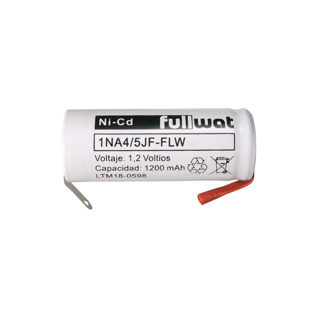 FULLWAT - 1NA4/5JF-FLW. Batteria ricaricabile cilindrico  di Ni-Cd.  Gamma industriale.  Modello 4/5A. Tensione nominale: 1,2Vdc . Capacità: 1,200Ah