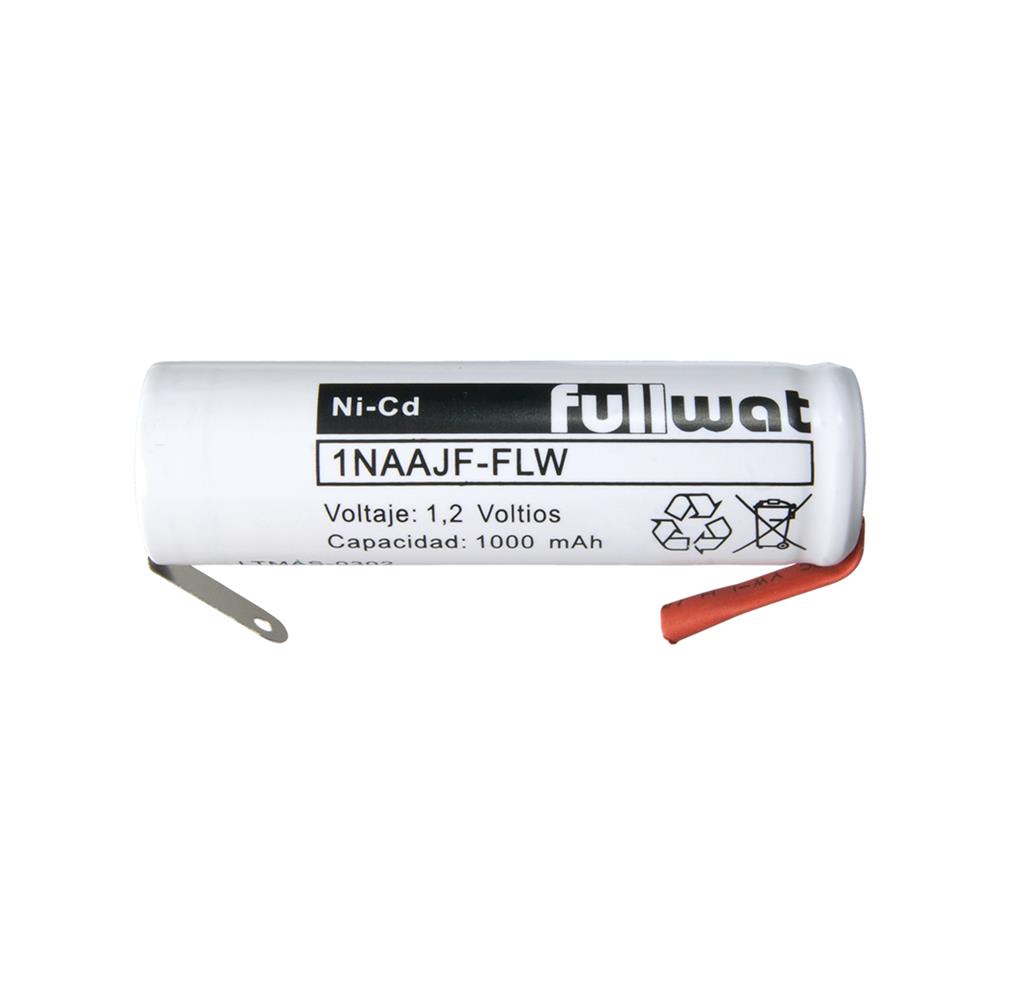 FULLWAT - 1NAAJF-FLW. Ni-Cd cylindrical rechargeable battery. Industrial range. AA model . 1,2Vdc / 1,000Ah