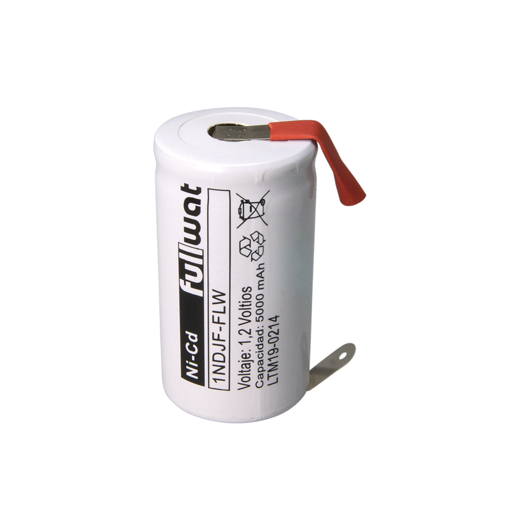 FULLWAT - 1NDJF-FLW. Ni-Cd cylindrical rechargeable battery. Industrial range. D model . 1,2Vdc / 5Ah
