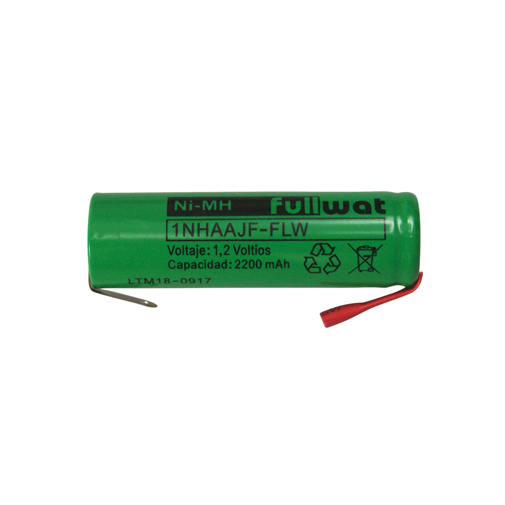FULLWAT - 1NHAAJF-FLW. Bateria recarregável em formato  cilíndrico de Ni-MH. Gama industrial. Modelo AA. 1,2Vdc / 2,200Ah