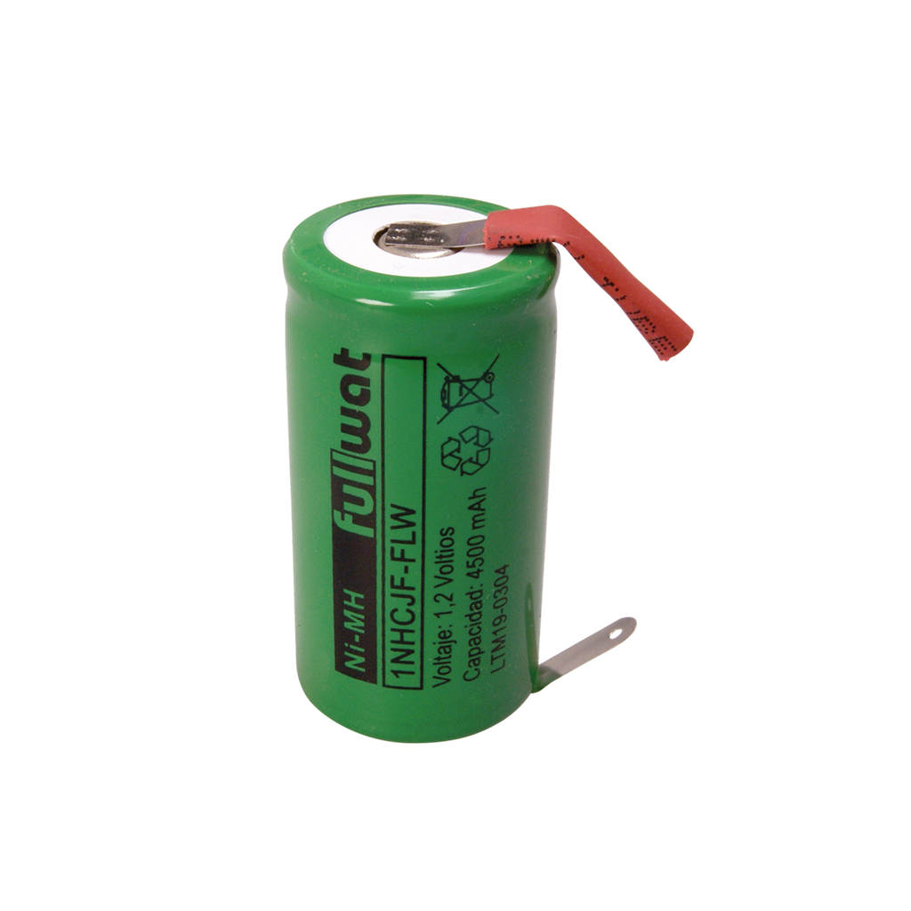 FULLWAT - 1NHCJF-FLW. Batteria ricaricabile cilindrico  di Ni-MH.  Gamma industriale.  Modello C. Tensione nominale: 1,2Vdc . Capacità: 4,500Ah