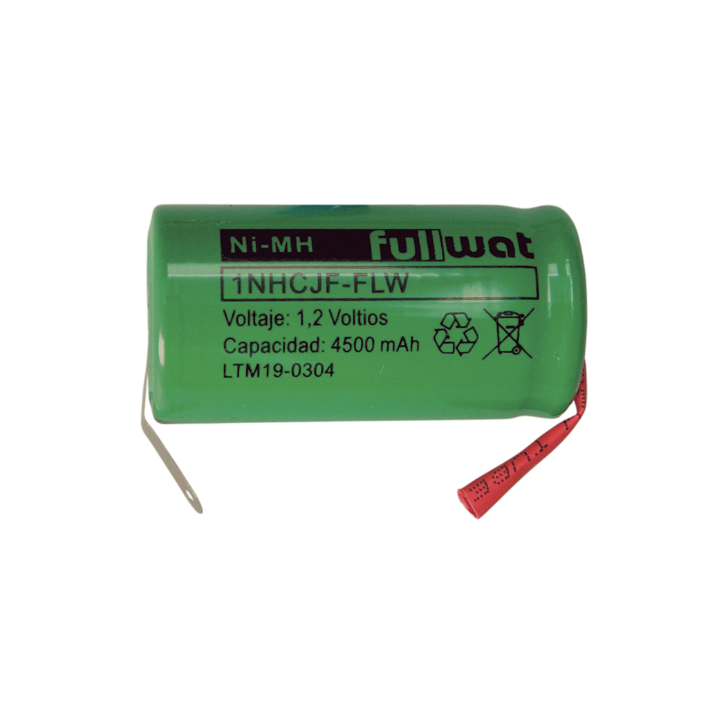 FULLWAT - 1NHCJF-FLW. Batteria ricaricabile cilindrico  di Ni-MH.  Gamma industriale.  Modello C. Tensione nominale: 1,2Vdc . Capacità: 4,500Ah