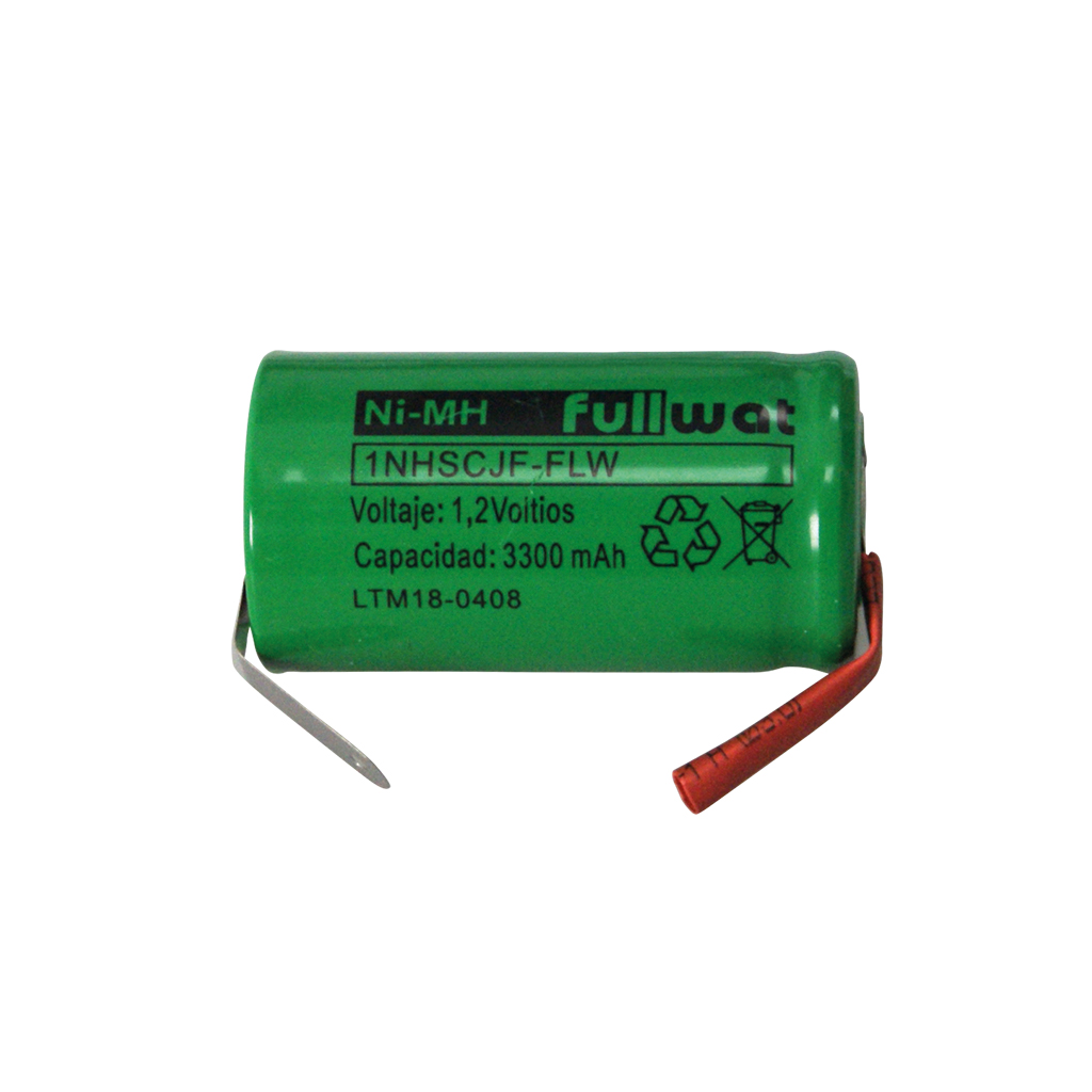 FULLWAT - 1NHSCJF-FLW. Batteria ricaricabile cilindrico  di Ni-MH.  Gamma industriale.  Modello SC . Tensione nominale: 1,2Vdc . Capacità: 3,300Ah