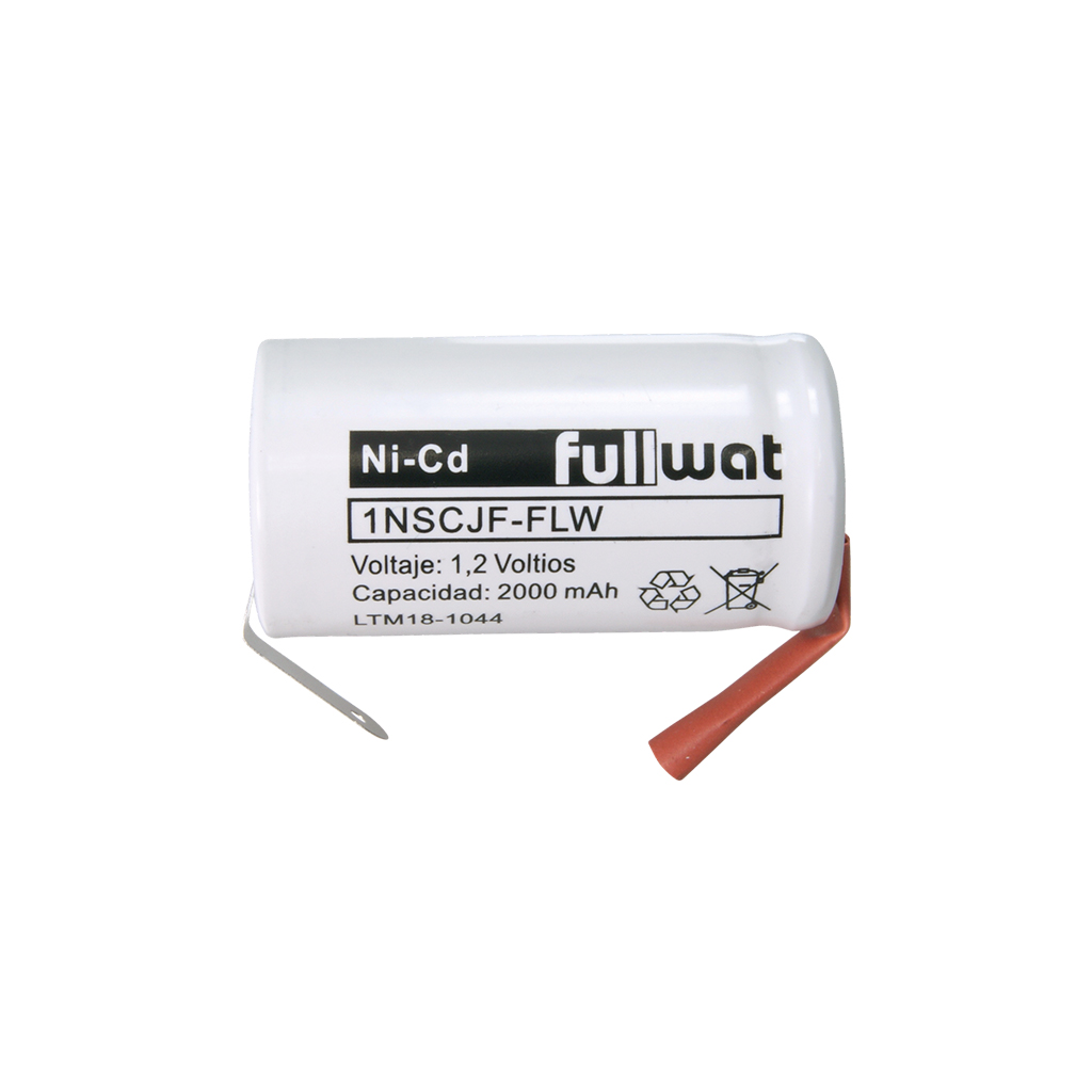 FULLWAT - 1NSCJF-FLW. Batteria ricaricabile cilindrico  di Ni-Cd.  Gamma industriale.  Modello SC . Tensione nominale: 1,2Vdc . Capacità: 2Ah