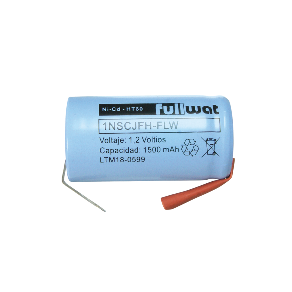 FULLWAT - 1NSCJFH-FLW. Batteria ricaricabile cilindrico  di Ni-Cd.  Gamma industriale.  Modello SC . Tensione nominale: 1,2Vdc . Capacità: 1,500Ah