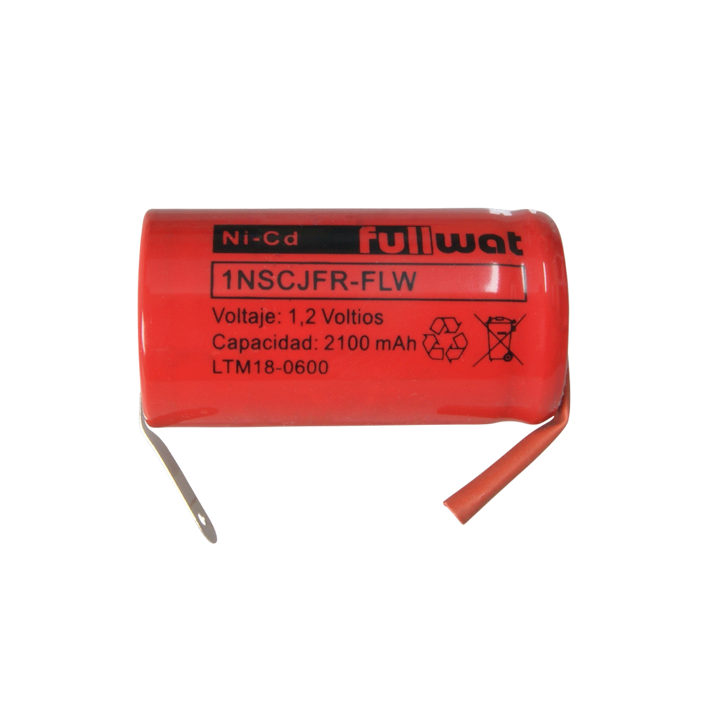 FULLWAT - 1NSCJFR-FLW. Batería recargable cilíndrica de Ni-Cd. Gama industrial. Modelo SC . 1,2Vdc / 2,100Ah