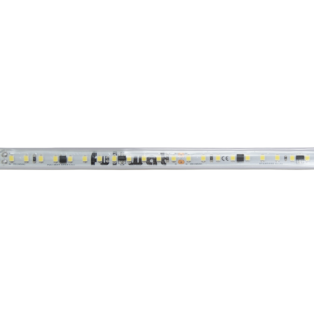 FULLWAT - ACCX-2835-BF-W/50. LED-Streifen  accx - 220vacspeziell für dekoration | beleuchtung. Reihe standard . Kaltweiß - 6500K. CRI>80 - 220 ~ 240 Vac - 16W/m- 1760 Lm/m - IP65 - 120 led/m- 50m
