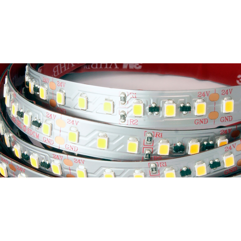 FULLWAT - CCTX-2835-23-2X. LED strip for decoration | lighting application. Professional Series. 2300K Extra-warm white. 24Vdc - 19,2W/m - 120 led/m - 2230 Lm/m - CRI>83 - IP20 - 5m