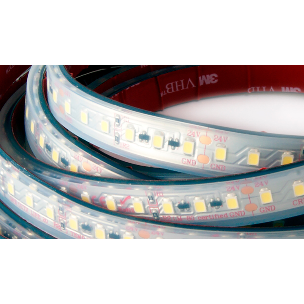 FULLWAT - CCTX-2835-BN-2WX/25. LED strip for decoration | lighting application. Professional Series. 4000K Natural white. 24Vdc - 19,2W/m - 120 led/m - 2475 Lm/m - CRI>83 - IP67 - 25m