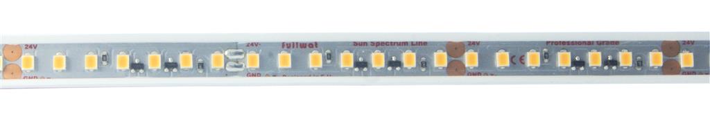 FULLWAT - CCTX-2835F-BC-2WX. Striscia LED sun spectrum speciale per decorazione | illuminazione. Serie professionale. 3000K - Bianco caldo.  - 24Vdc - 19,2W/m - 140 led/m - 1550 Lm/m - CRI>98 - IP67- 5m