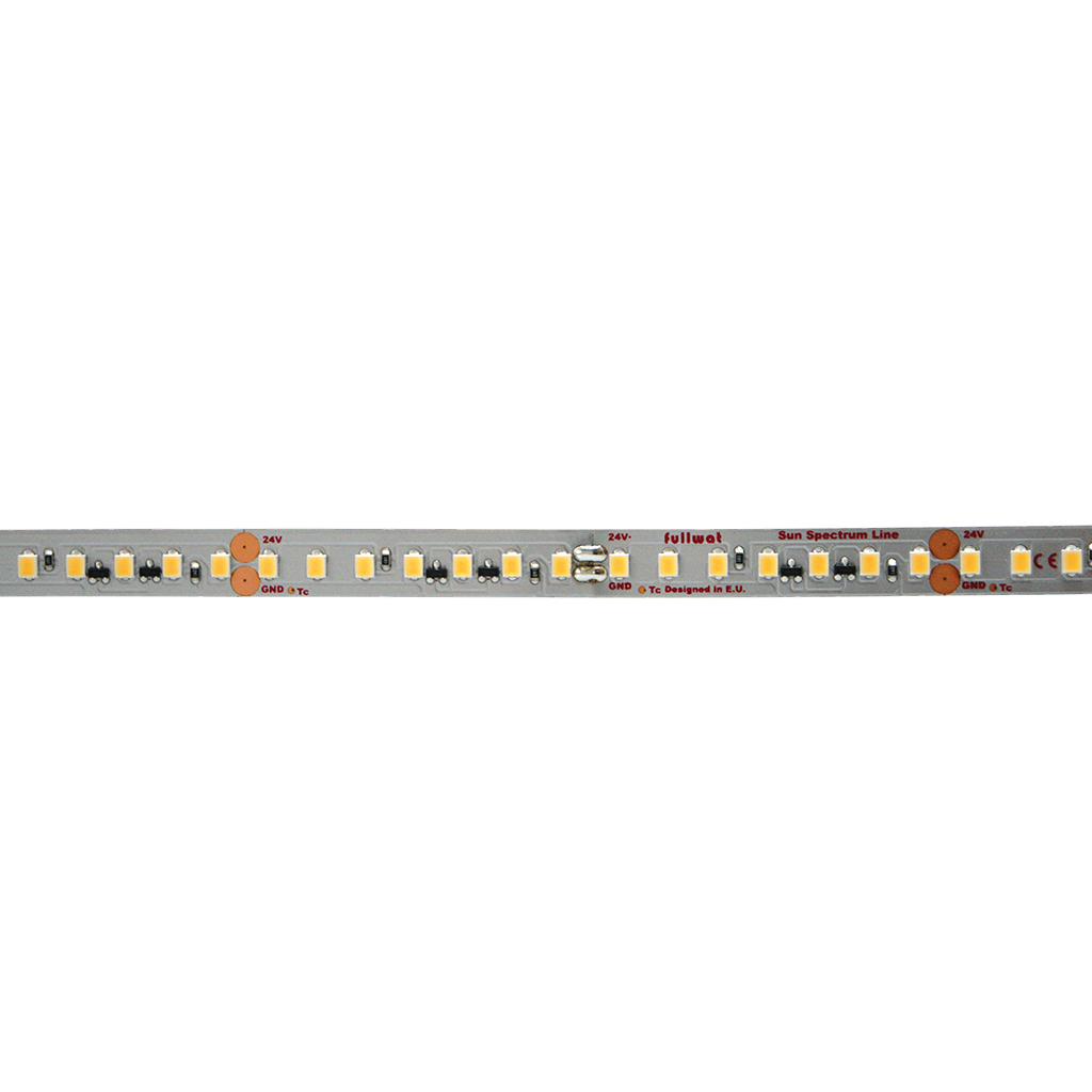 FULLWAT - CCTX-2835F-BN-2X. LED-Streifen  sun spectrumspeziell für dekoration | beleuchtung. Reihe professionell . Naturweiß - 4000K. CRI>98 - 24Vdc - 19,2W/m- 1650 Lm/m - IP20 - 140 led/m- 5m