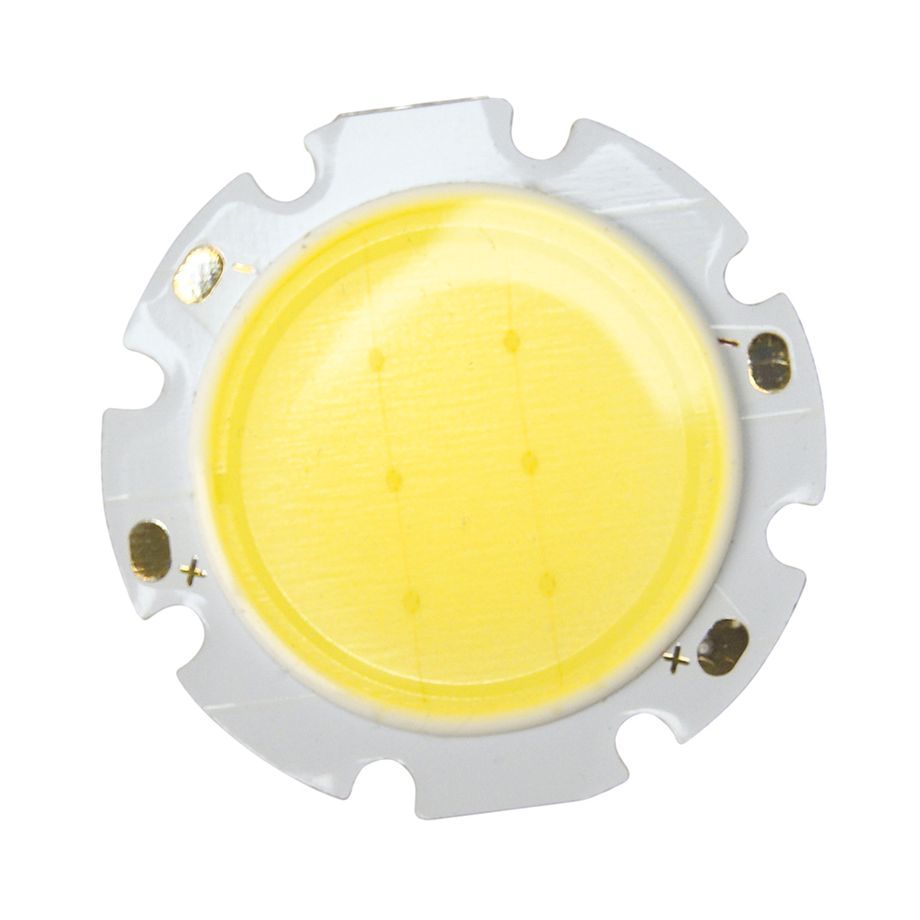 FULLWAT - COB-3W-6K0-D28.LED de cor Branco frio / 5800 ~ 6200K com uma cápsula do tipo "Circular COB". Voltagem: 10Vdc . / Corrente: 0,300A