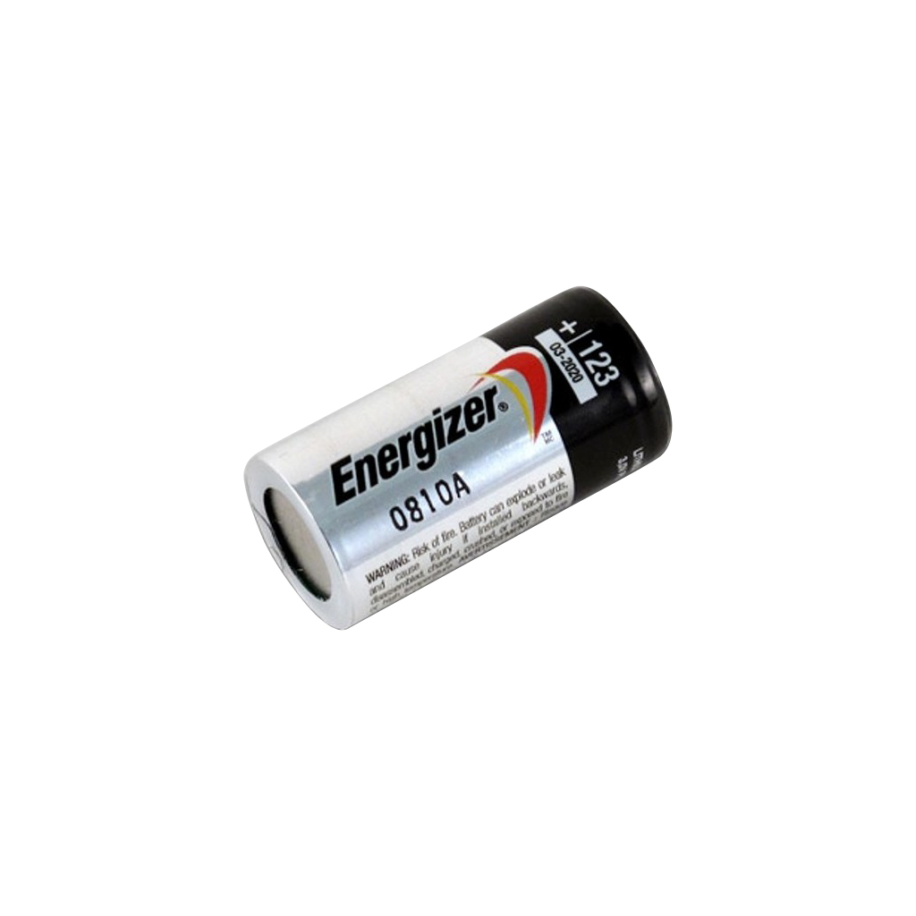 ENERGIZER - CR123E-NE. Cylindrical shape lithium battery. CR123 size. 3Vdc rated voltage.