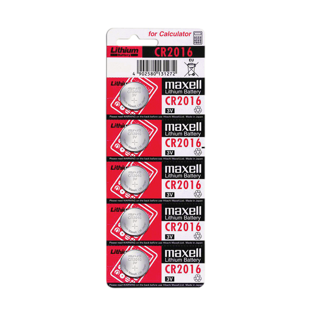 MAXELL - CR2016M-NE. lithium battery. Button style.  Nominal voltage 3Vdc.