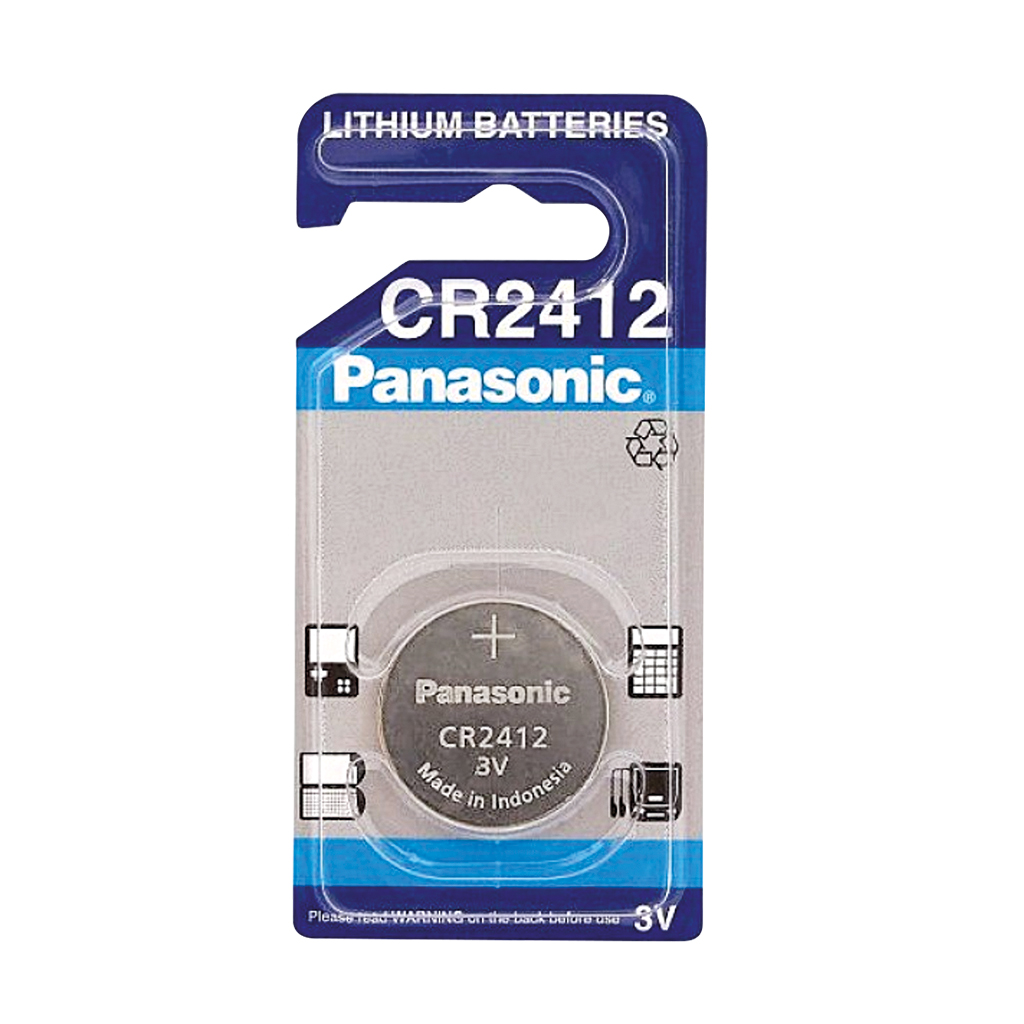 PANASONIC - CR2412-NE. lithium battery. Button style.   Model CR2412. Nominal voltage 3Vdc.