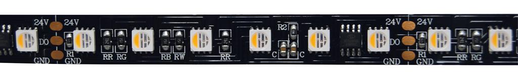 FULLWAT - CVS-5060RGBC-U72/24N. LED-Streifen  smartspeziell für dekoration. Reihe professionell . RGB + Warmweiß - 3000K. CRI>83 - 24Vdc - 23W/m- 1044 Lm/m - IP20 - 72 led/m- 5m
