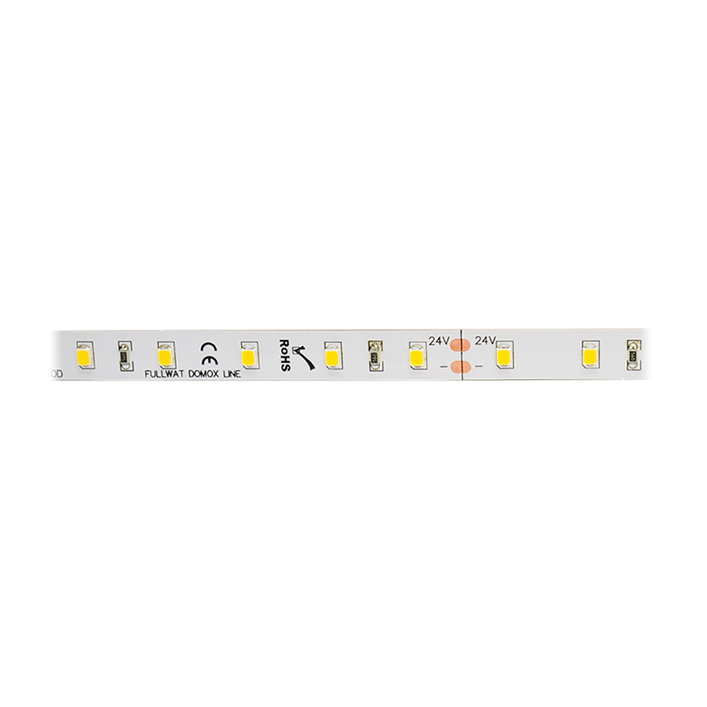 FULLWAT - DOMOX-2835BN-HGPX25. LED strip for decoration | lighting application. Standard Series. 4000K Natural white. 24Vdc - 12W/m - 60 led/m - 1320 Lm/m - CRI>80 - IP20 - 25m