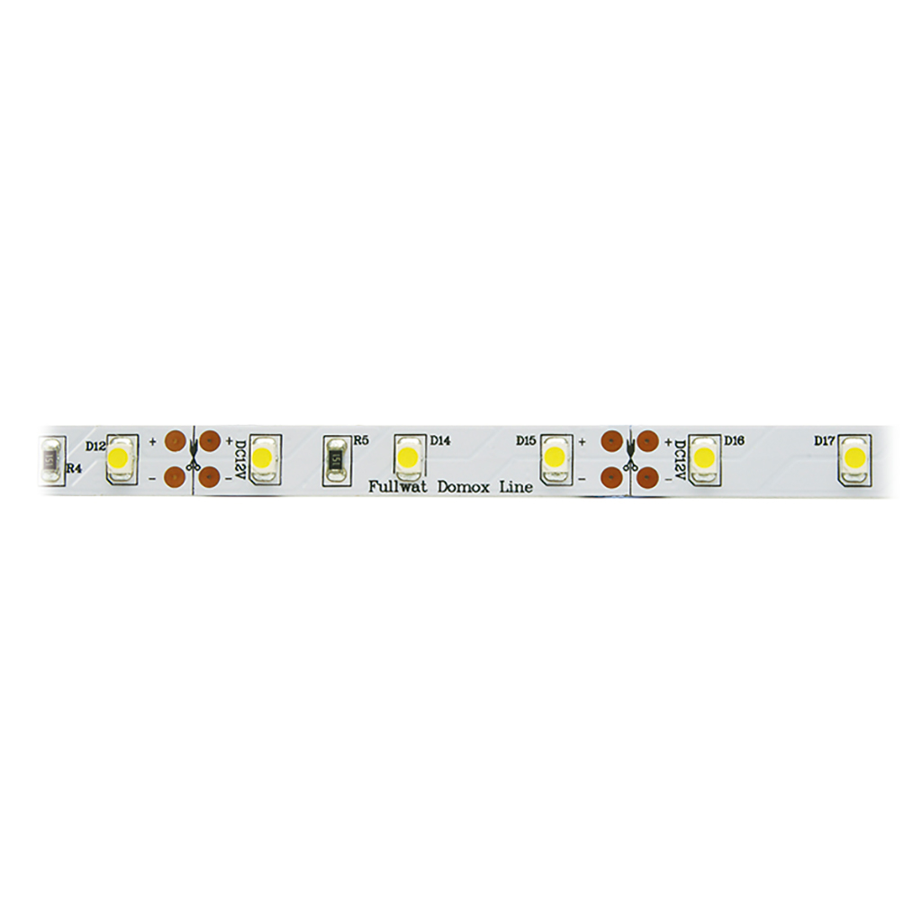 FULLWAT - DOMOX-3528-AZ-001. LED-Streifen  normalspeziell für dekoration. Reihe standard . Blau - 4000K. CRI>83 - 12Vdc - 4,8W/m- 115 Lm/m - IP20 - 60 led/m- 5m