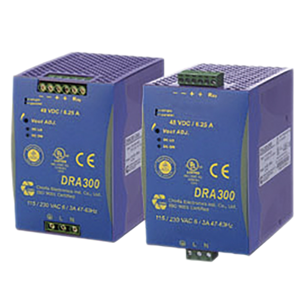 FULLWAT - DRA300-24A. 300W switching power supply, "DIN rail" shape. AC Input: 115 ~ 230  Vac. DC Output: 24Vdc / 12,5A