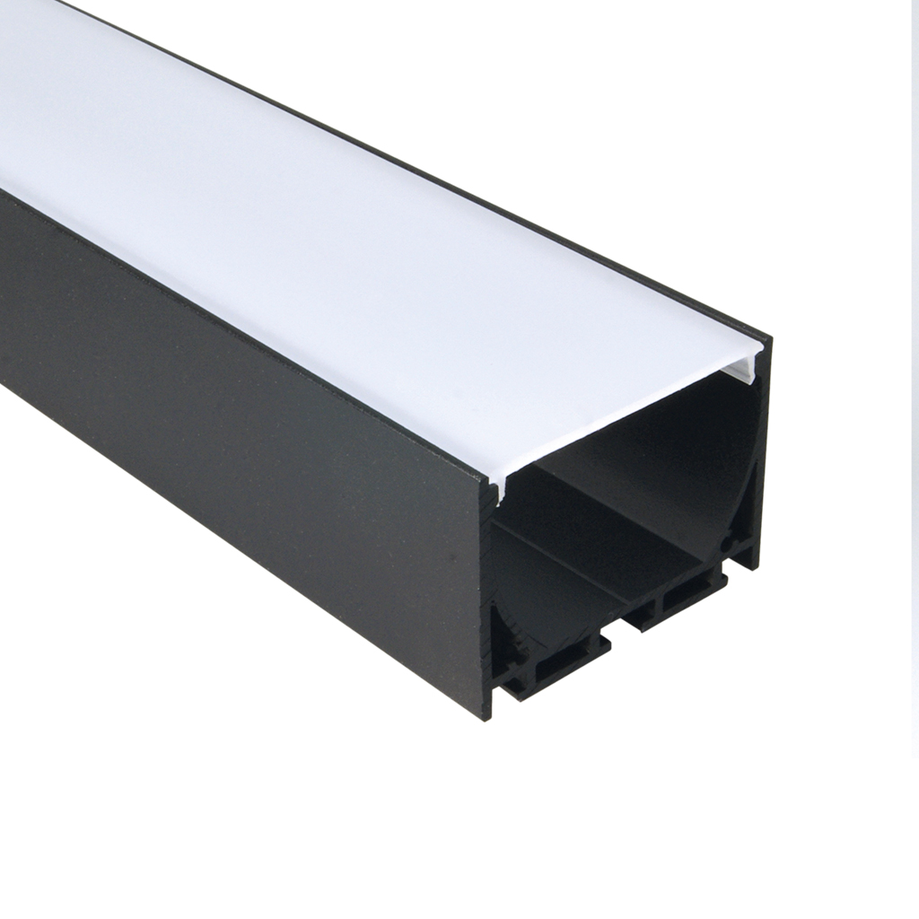 FULLWAT - ECOXG-50S-2-NG. Perfil de aluminio de superficie negro de estilo en "U" - 2000mm - IP40