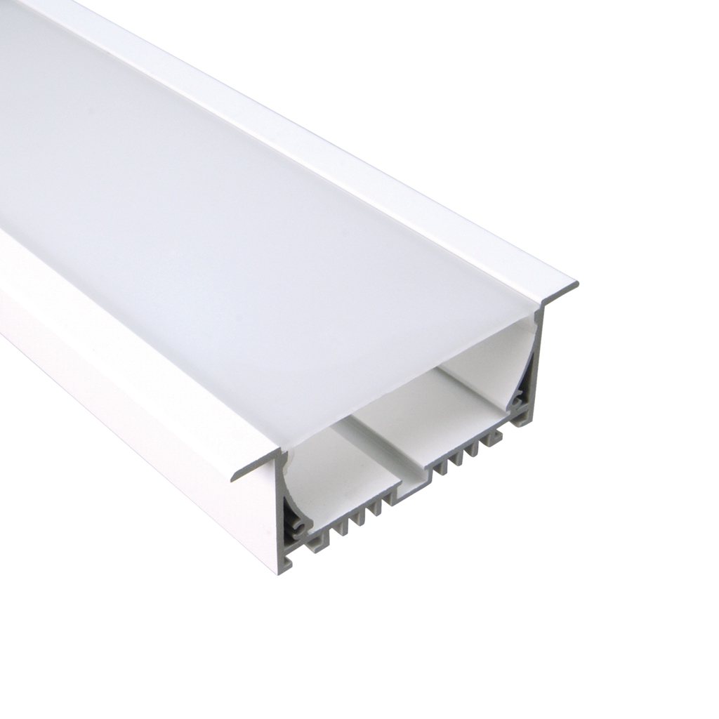 FULLWAT - ECOXG-70E-2-BL. Aluminum profile  for recessed mounting. White. "U" shape. 2000mm length - IP40