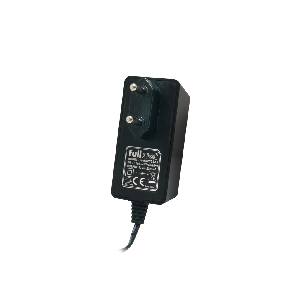 FULLWAT - FU-ADPY24-12. 24W AC/DC voltage adapter.Input Voltage: 100 ~ 240 Vac. DC Output Voltage: 12 Vdc / 2A