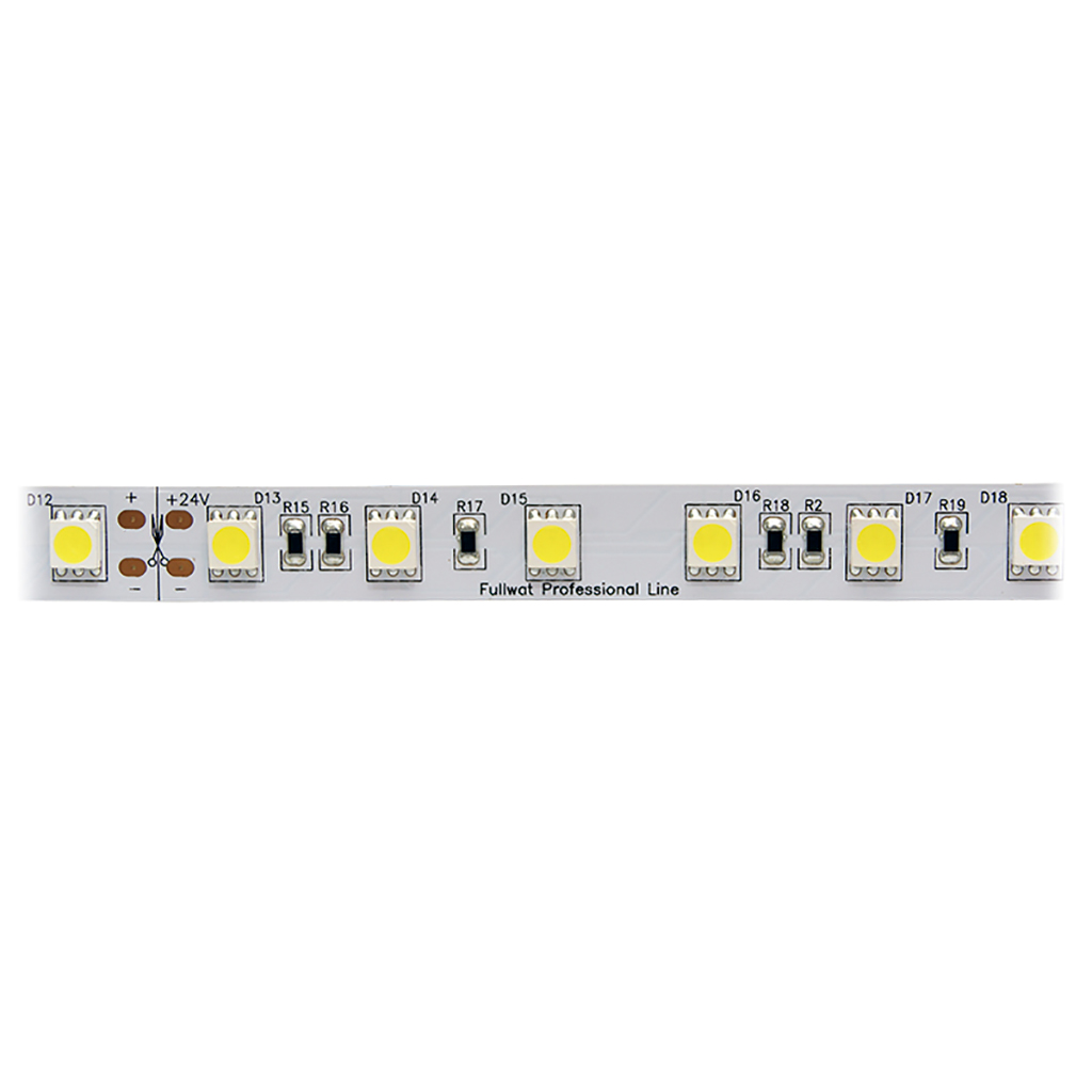 FULLWAT - FU-BLF-5060-VE-ESPX. LED-Streifen  professionellspeziell für dekoration. Reihe professionell . Grün - 4000K. CRI>80 - 24Vdc - 12W/m- 855 Lm/m - IP20 - 60 led/m- 5m
