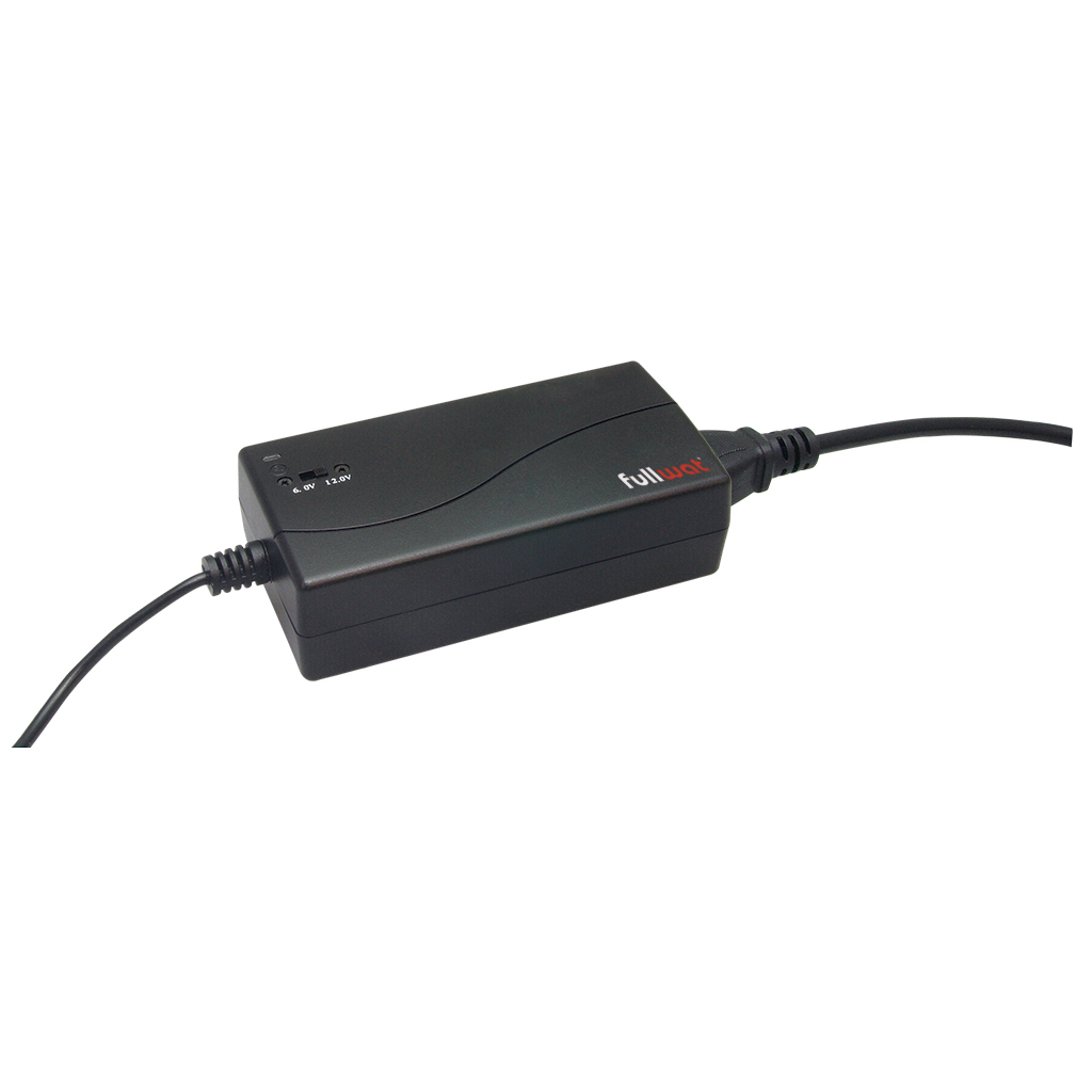 FULLWAT - FU-CP6-12V3A.  Lead-acid battery charger. For Calcium | Gel | AGM types. Input voltage: 100 ~ 240 Vac  - Output voltage: 6,9 - 13,8 Vdc.