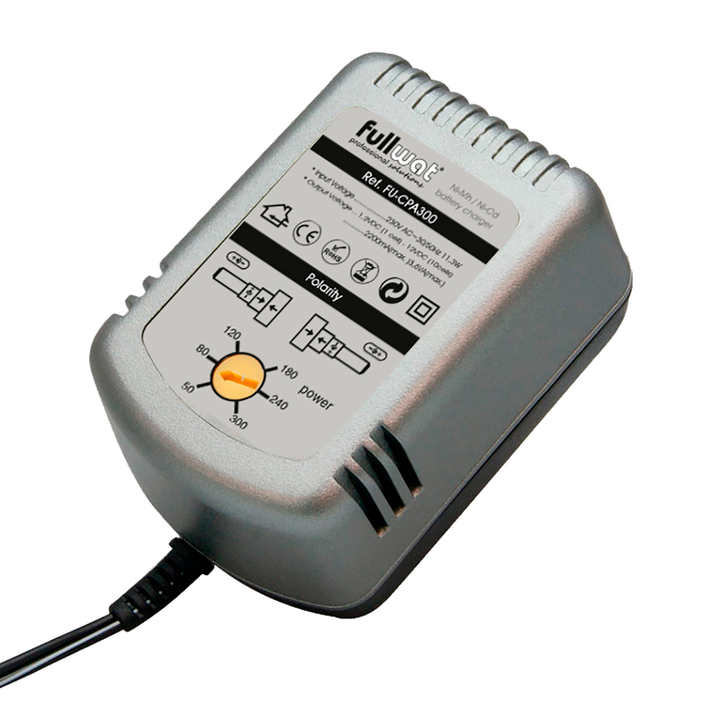 FULLWAT - FU-CPA300. Cargador para baterías de tipo Packs de tecnología Ni-Cd | Ni-MH. Entrada 100 ~ 240 Vac  - Salida: 1,4 - 14 Vdc