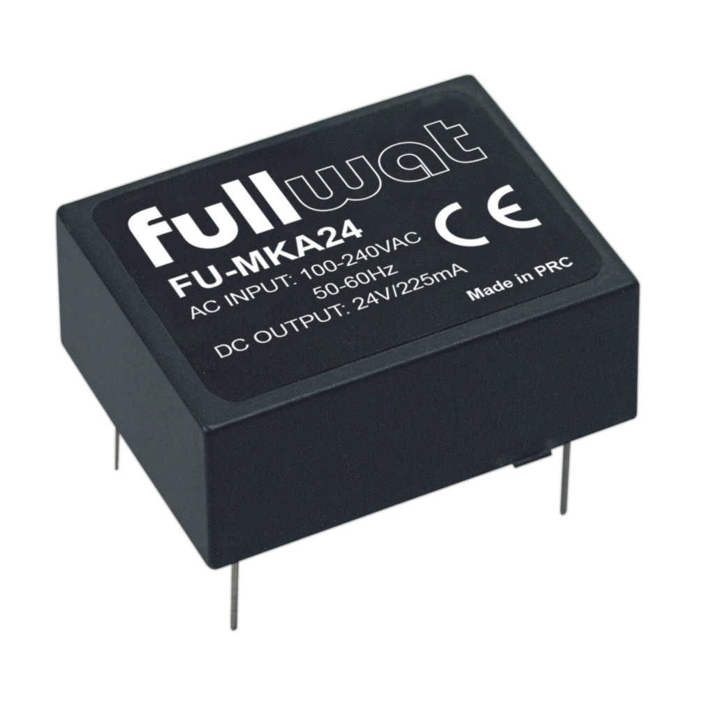 FULLWAT - FU-MKA24. 4W switching power supply, "PCB Module" shape. AC Input: 100 ~ 240 Vac. DC Output: 24Vdc / 0,16A