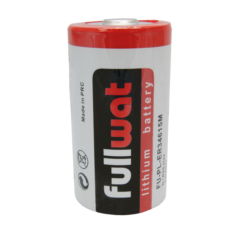 FULLWAT - FU-PL-ER34615M. cylindrical  Lithium battery of Li-SOCl2. industrial range. Modell ER34615. 3,6Vdc / 14,000Ah