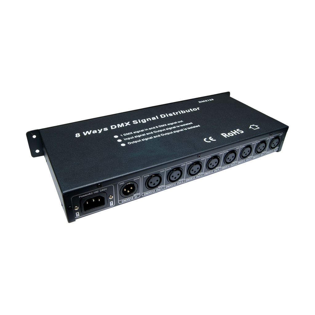 FULLWAT - KOMDMX-SPL8. Distribuidor de señal DMX512 splitter de 8 canales - 100 ~ 240 Vac