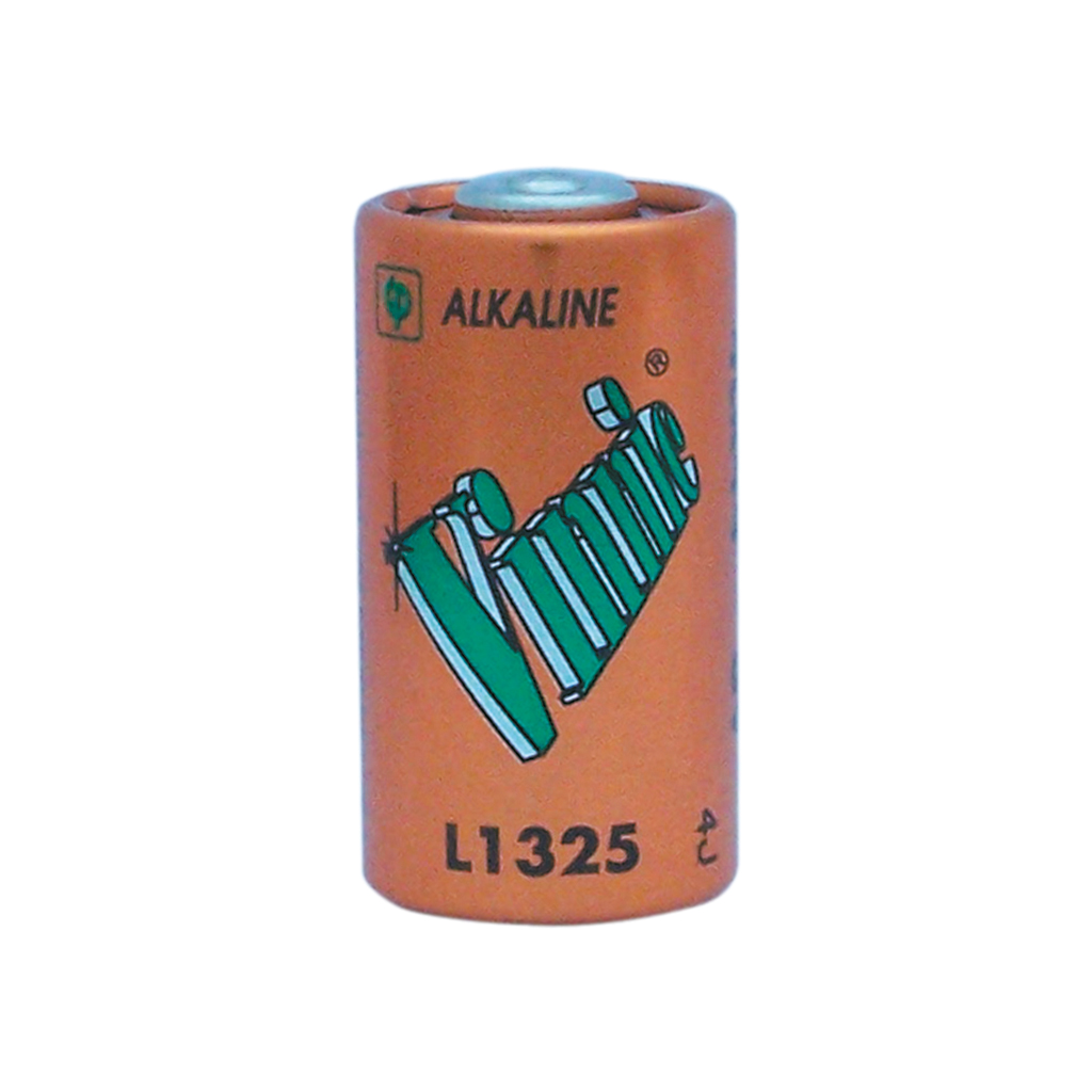 VINNIC - L1325B. Cylindrical shape alkaline battery. 6Vdc rated voltage.