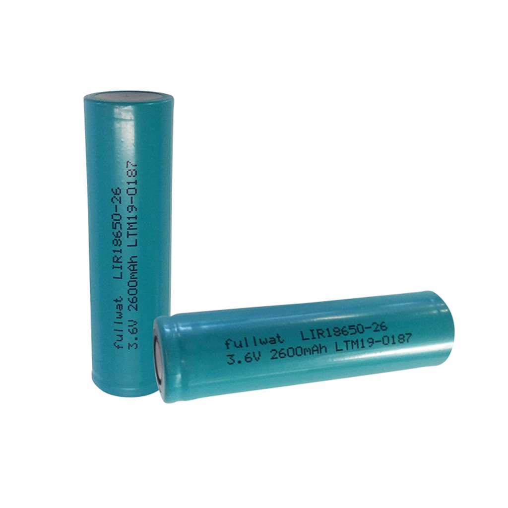 FULLWAT - LIR18650-26I.  Wiederaufladbare Batterie zylindrisch  von Li-Ion.  industrie Bereich.  Modell 18650. 3,6Vdc / 2,600Ah