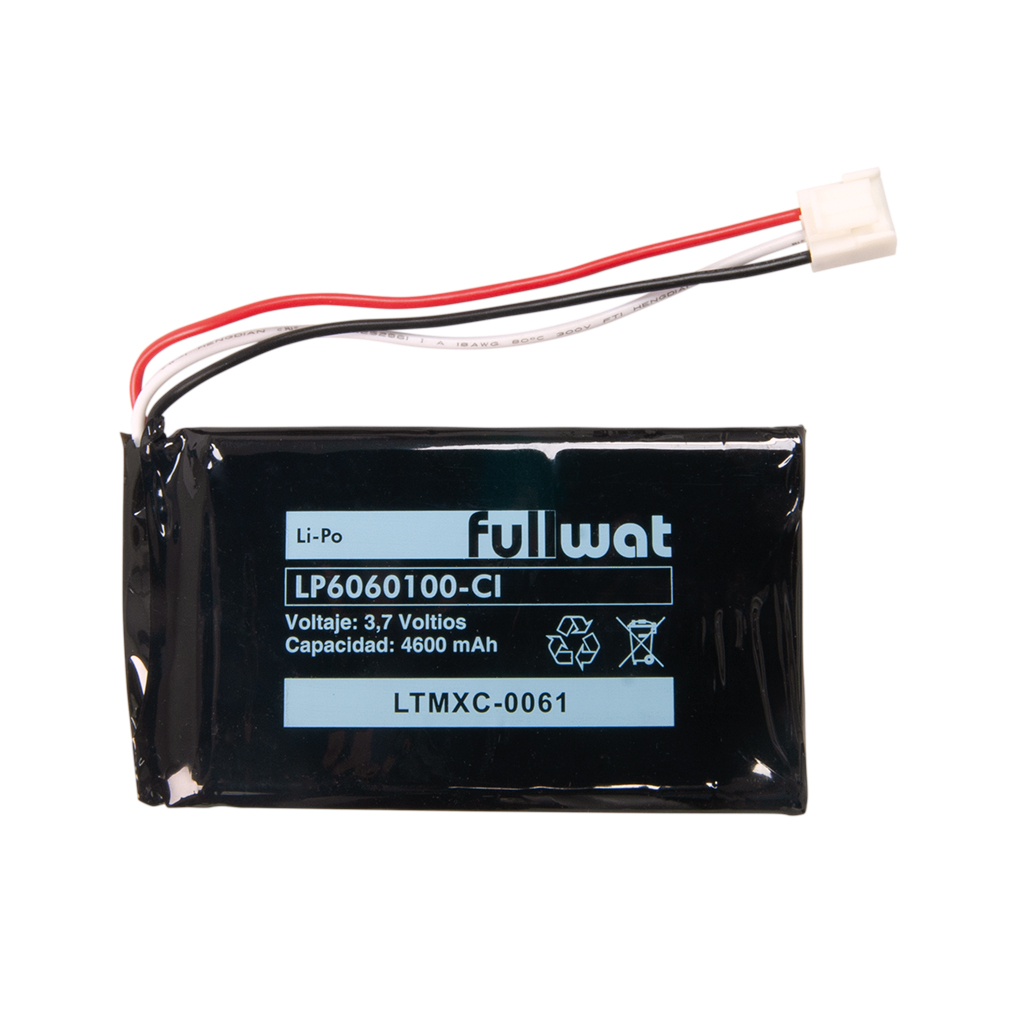 FULLWAT - LP6060100-CI.Rechargeable Battery prismatics of Li-Po. Product Series industrial. Model 6060100. 3,7Vdc / 5Ah