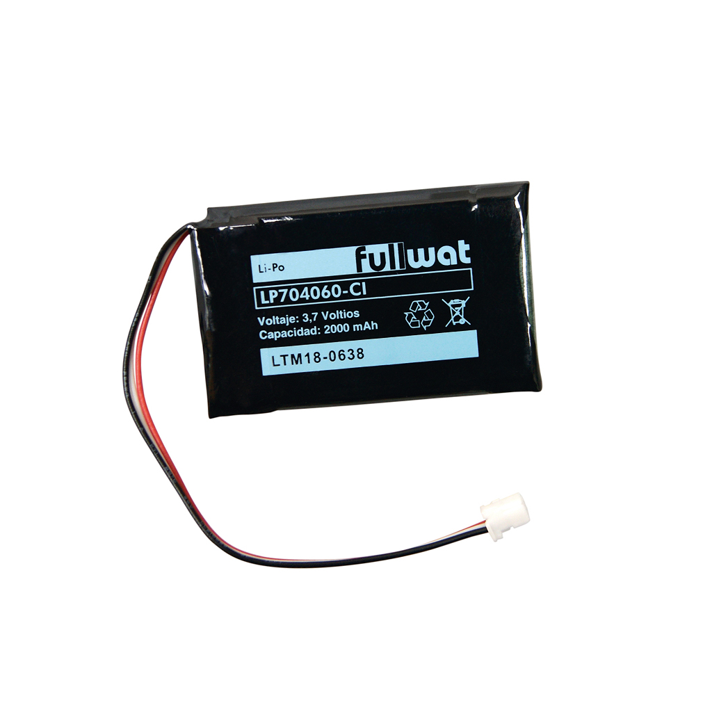 FULLWAT - LP704060-CI. Bateria recarregável prismática de Li-Po. Gama  industrial. Modelo 704060. 3,7Vdc / 2Ah