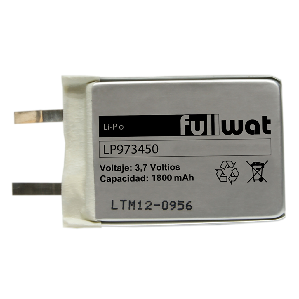 FULLWAT - LP973450. Batería recargable prismática de Li-Po. Gama industrial. Modelo 973450. 3,7Vdc / 1,800Ah