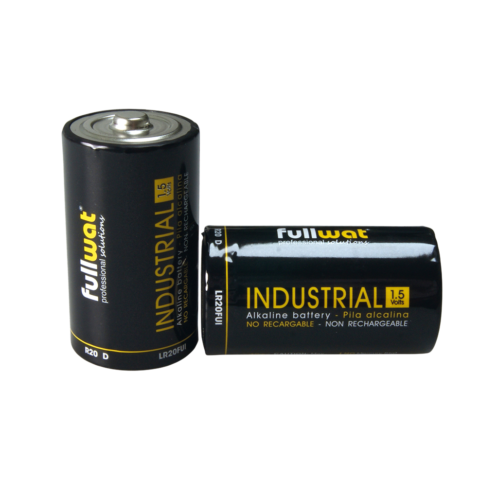 FULLWAT - LR20FUI. Cylindrical shape alkaline battery. D (LR20) size. 1.5Vdc rated voltage.