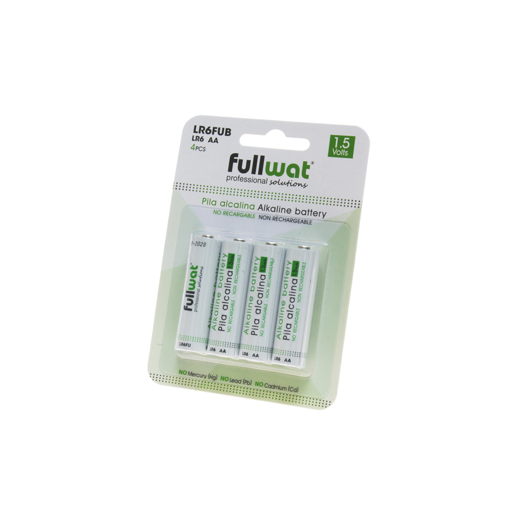 FULLWAT - LR6FUB. Cylindrical shape alkaline battery. AA (LR06) size. 1,5Vdc rated voltage.