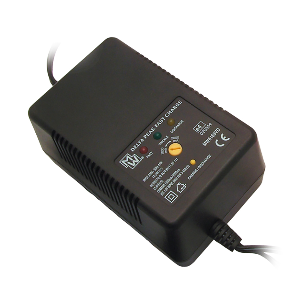 MINWA - MW6169VD.  Caricabatteria per batterie Packs  Ni-Cd | Ni-MH . Tensione di ingresso 100 ~ 240 Vac  -Tensione di uscita: 7 - 11,2 Vdc