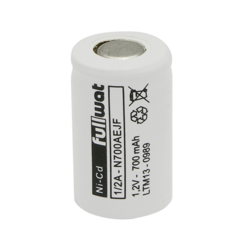 FULLWAT - N700AEJF. Ni-Cd cylindrical rechargeable battery. Industrial range. 1/2A model . 1,2Vdc / 0,700Ah