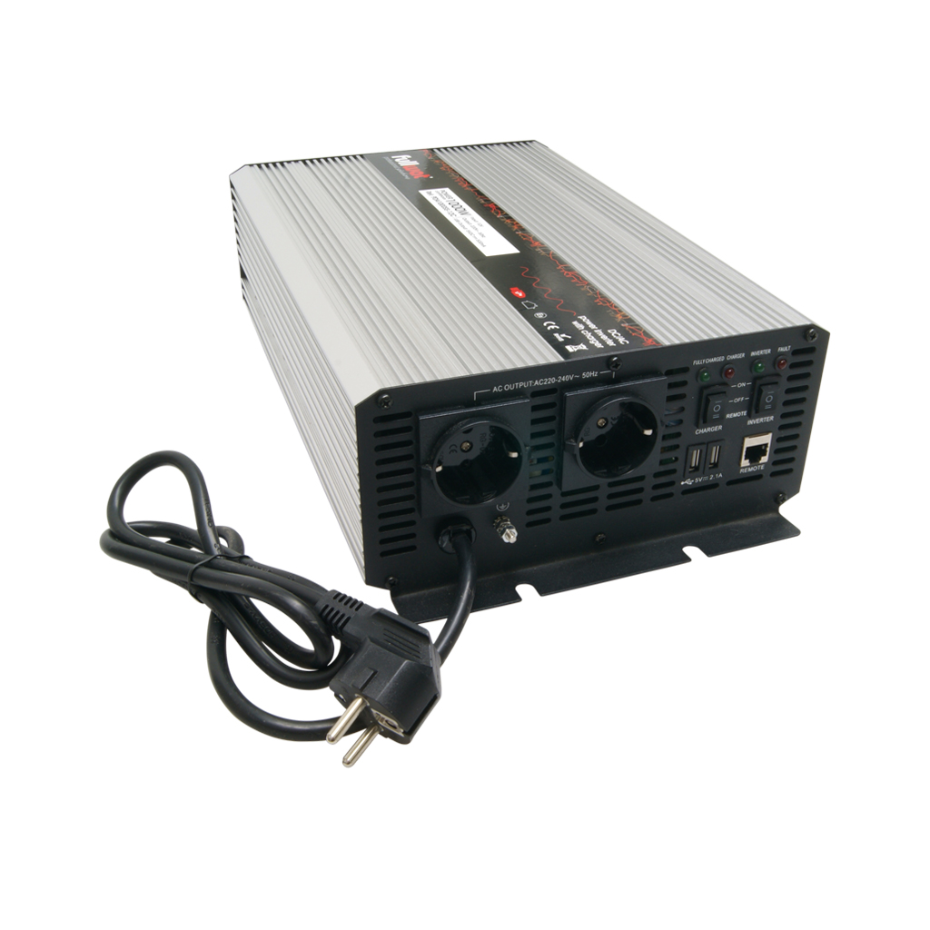 FULLWAT - PDA1000SS-12C. Convertidor de tensión DC/AC de 1000W de onda senoidal pura. Entrada: 10-15Vdc. Salida: 230Vac