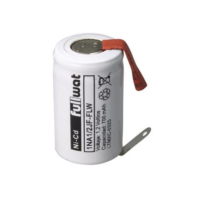 FULLWAT - 1NA1/2JF-FLW. Ni-Cd cylindrical rechargeable battery. Industrial range. 1/2A model . 1,2Vdc / 0,700Ah