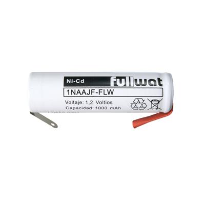 FULLWAT - 1NAAJF-FLW. Bateria recarregável em formato  cilíndrico de Ni-Cd. Gama industrial. Modelo AA. 1,2Vdc / 1,000Ah