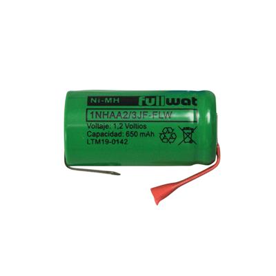 FULLWAT - 1NHAA2/3JF-FLW. Batería recargable cilíndrica de Ni-MH. Gama industrial. Modelo 2/3AA. 1,2Vdc / 0,650Ah