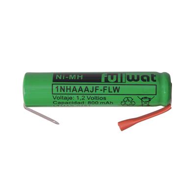 FULLWAT - 1NHAAAJF-FLW. Bateria recarregável em formato  cilíndrico de Ni-MH. Gama industrial. Modelo AAA. 1,2Vdc / 2,2Ah