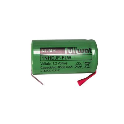FULLWAT - 1NHDJF-FLW. Batteria ricaricabile cilindrico  di Ni-MH.  Gamma industriale.  Modello D. Tensione nominale: 1,2Vdc . Capacità: 9,5Ah