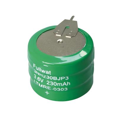 FULLWAT - 3NH230BJP3. Batería recargable pack de Ni-MH. Gama industrial. Modelo D. 3,6Vdc / 0,230Ah