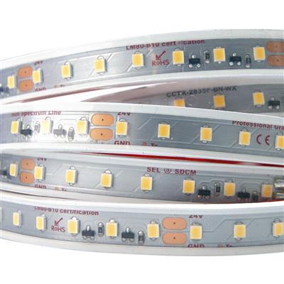 FULLWAT - CCTX-2835F-BN-WX. LED strip for decoration | lighting application. Professional Series. 4000K Natural white. 24Vdc - 14W/m - 98 led/m - 1225 Lm/m - CRI>98 - IP67 - 5m