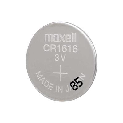 MAXELL -  CR1616M.  Pilha de lítio  em formato botão.  Modelo CR1616. Tensão nominal 3Vdc 